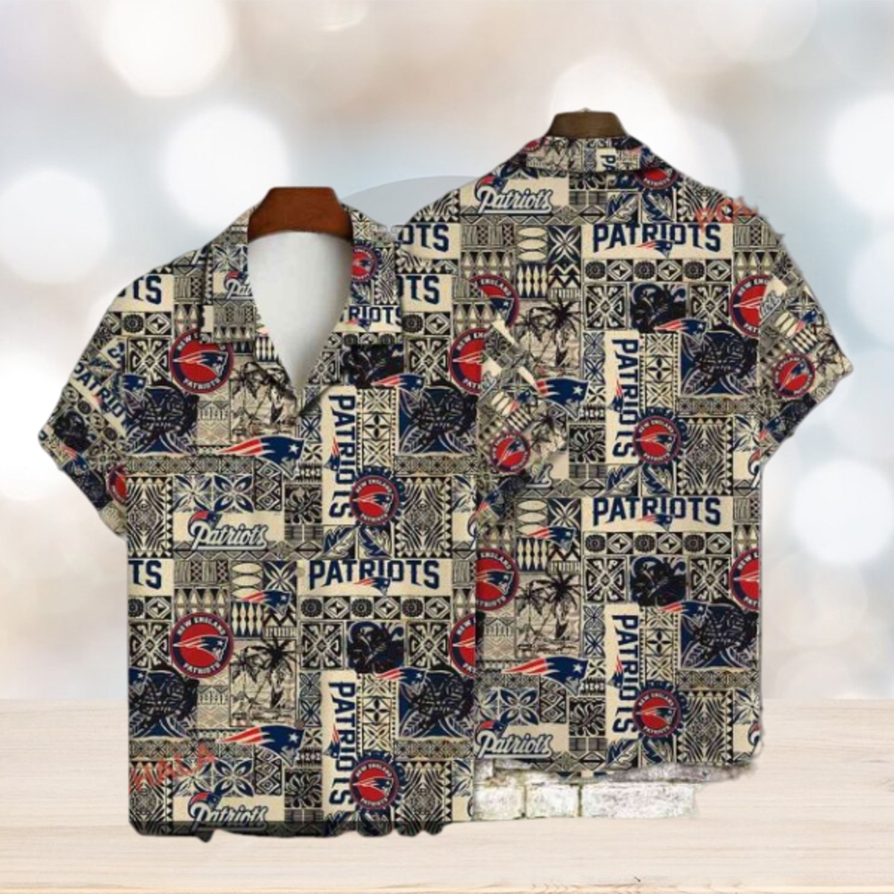 New England Patriots Inspired AOP Hawaiian Shirt, NE Patriots Gifts - Limotees