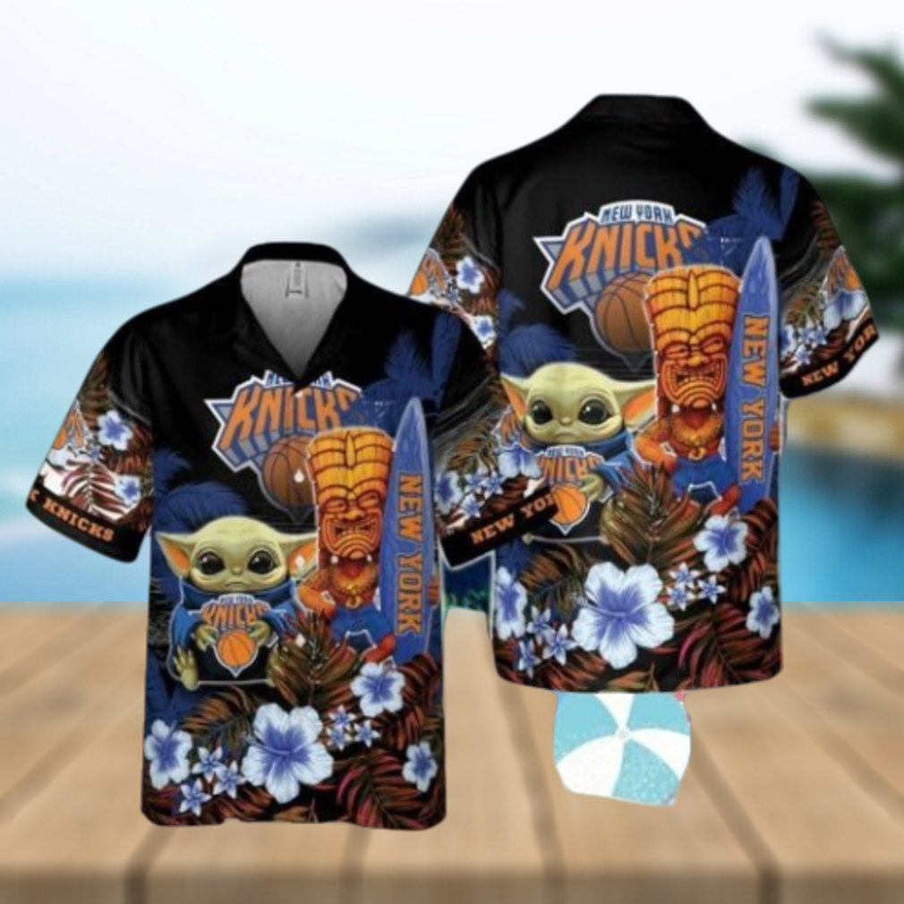 New York Knicks Baby Yoda National Basketball Hawaiian Shirt Association - Limotees