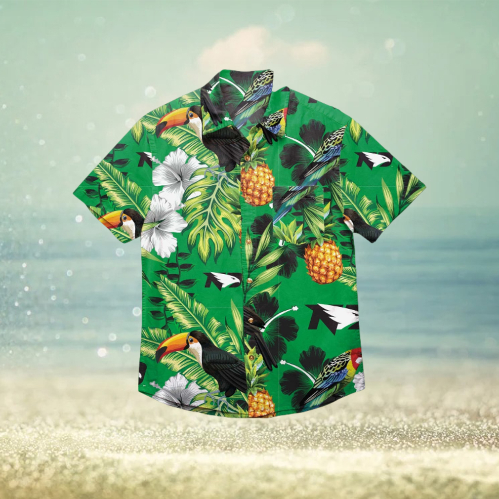 North Dakota Fighting Hawks Floral Hawaiian Shirt - Limotees