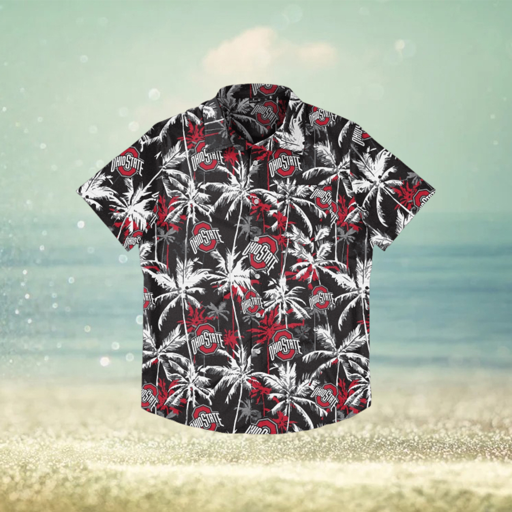 Ohio State Buckeyes Black Floral Hawaiian Shirt - Limotees