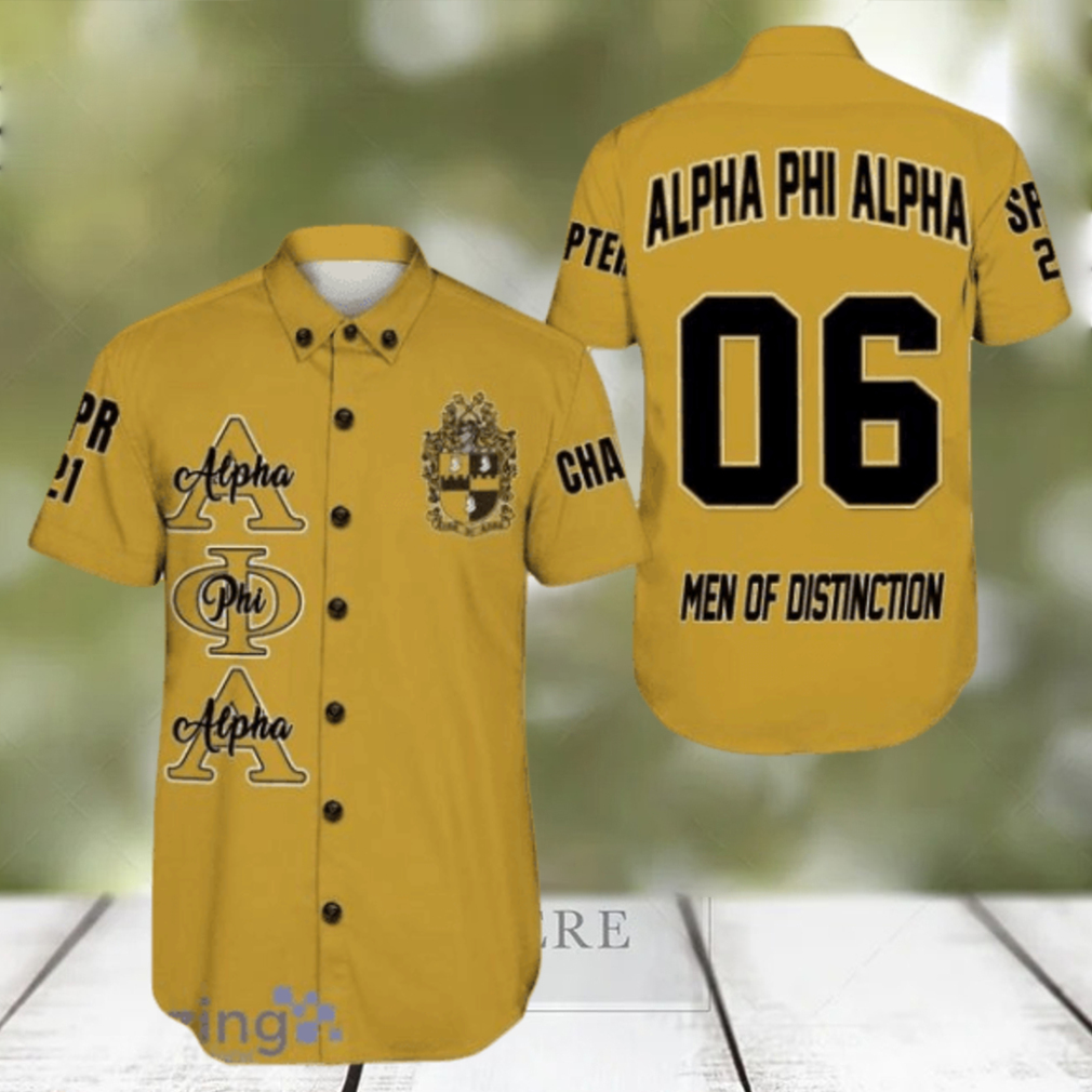 Personalized Alpha Phi Alpha Gold Hawaiian Shirt For Men And Women - Limotees