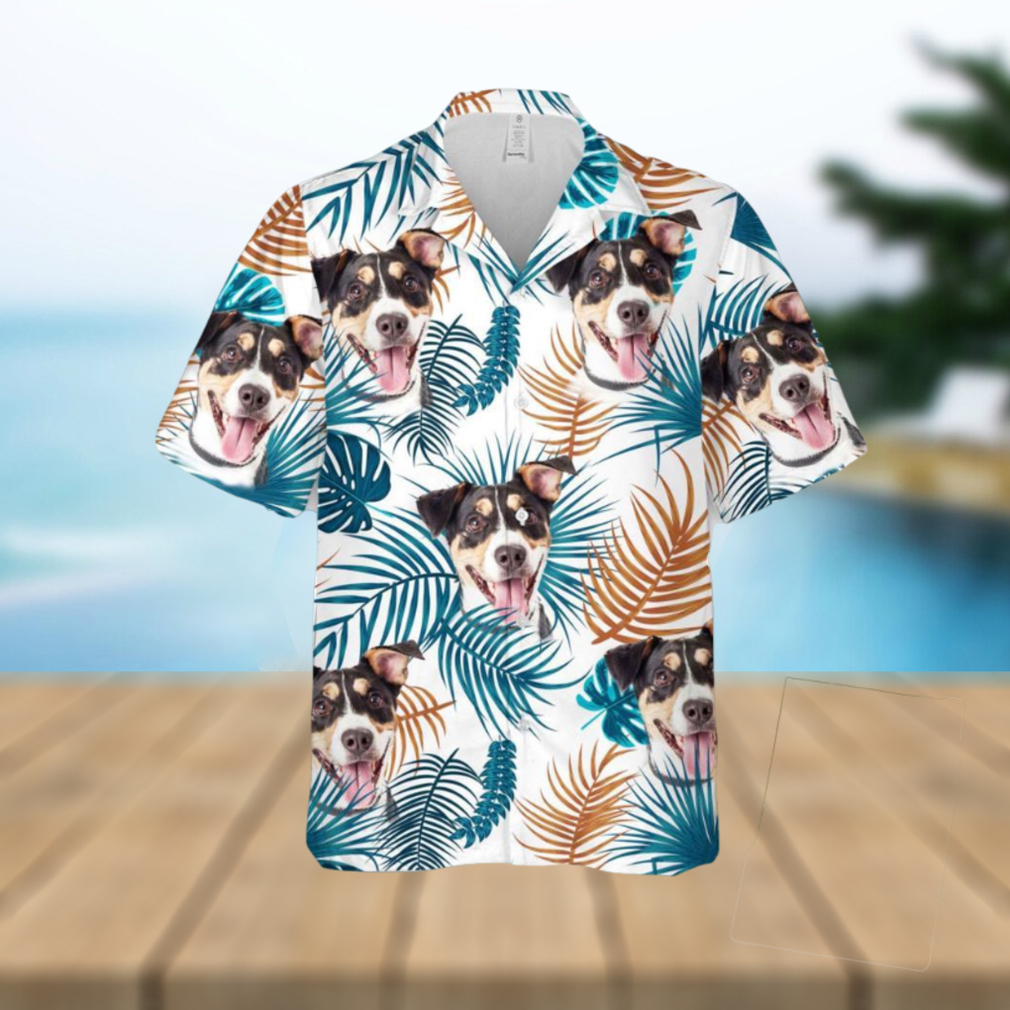 Personalized Gift For Pet Lovers Leaves Pattern White Hawaiian Shirt - Limotees