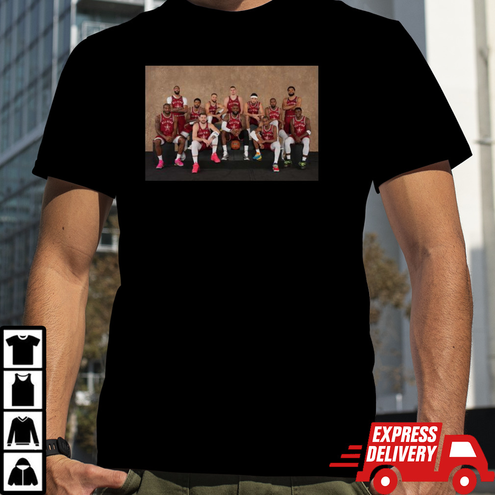 Photoshoot Before Match Of The Western Team Line Up Nba All-star Indianapolis 2024 T-shirt