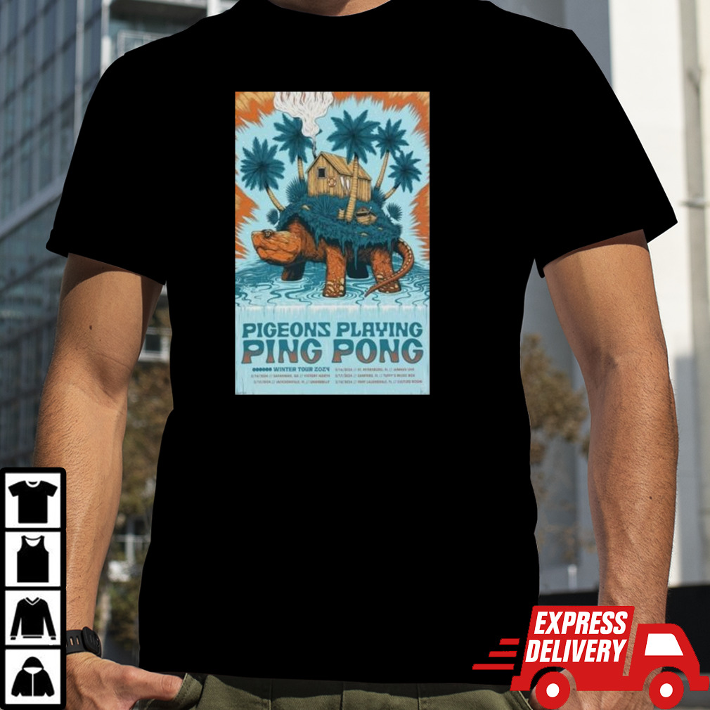 Pigeons Playing Ping Pong Day In Time Winter Tour 2024 Shirt