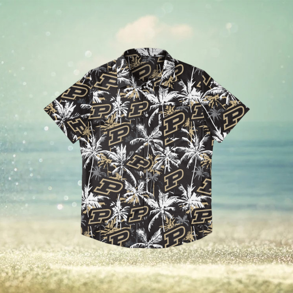 Purdue Boilermakers Black Floral Hawaiian Shirt - Limotees