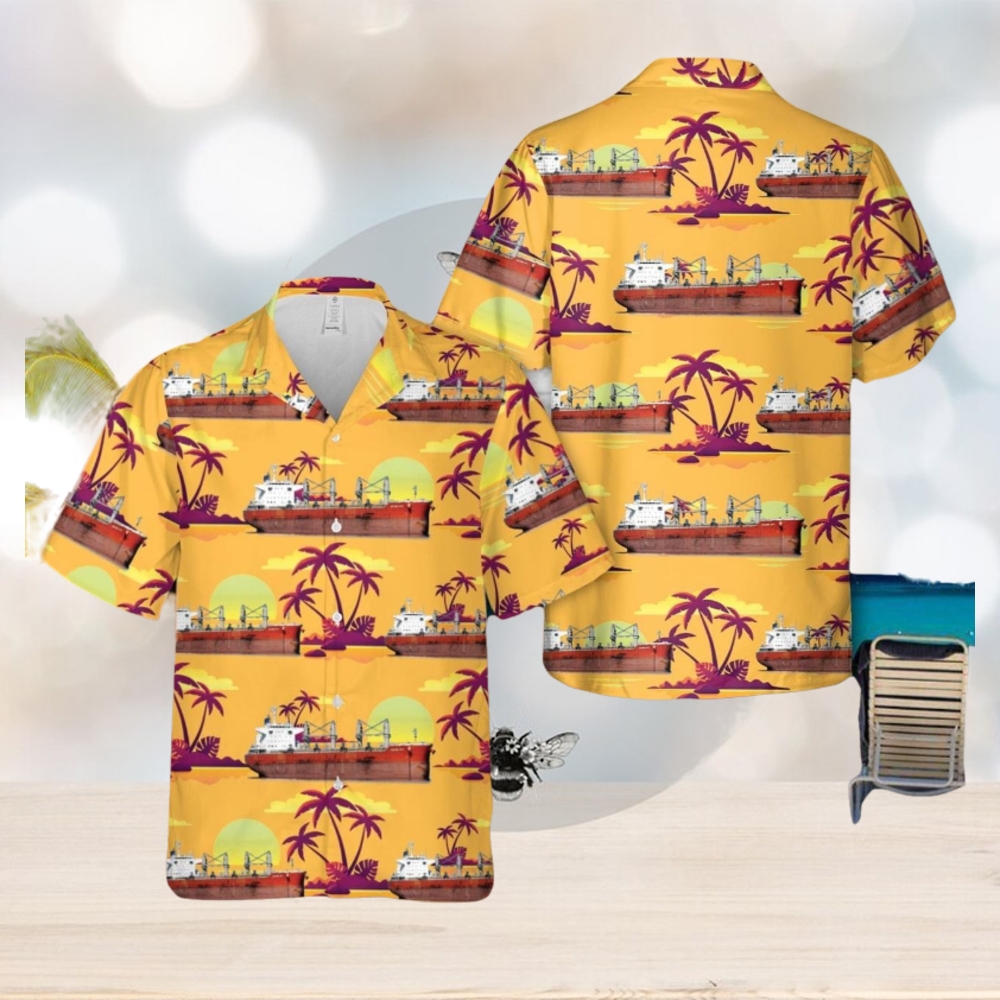 Sailing Sky Bulk Carrier Ship 3D Hawaiian Shirt Beach Lover Gift - Limotees