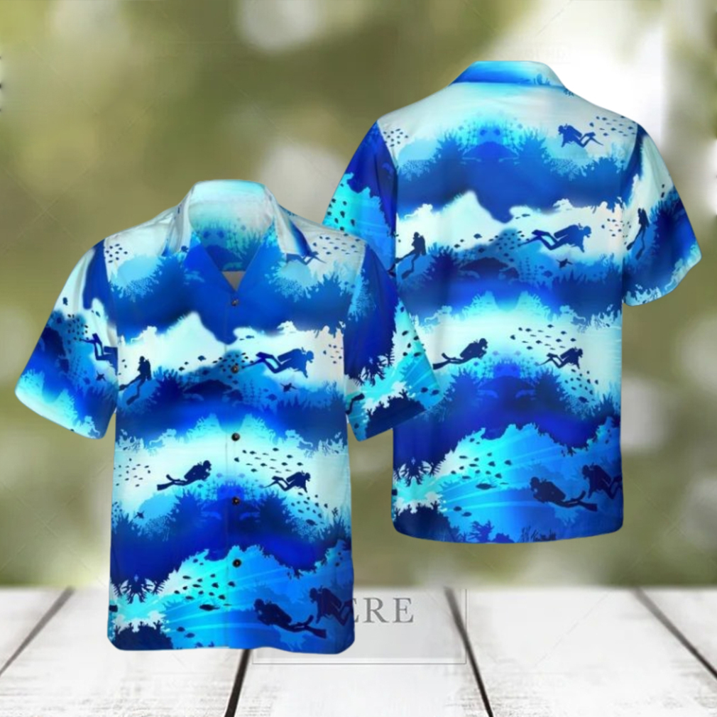 Scuba Diver Under Sea Cave Hawaiian Shirt Aloha Casual Shirt For Men And Women - Limotees