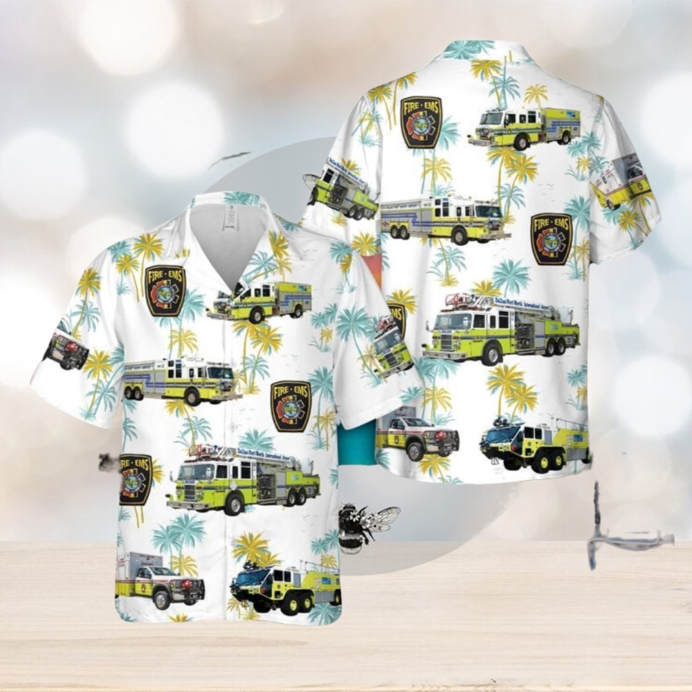 Texas Dallas Fort Worth Airport Fire Department Hawaiian Shirt Summner Vacation Shirt - Limotees