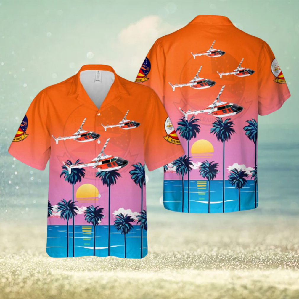 US Navy Bell TH 57C Sea Ranger Helicopter Training Squadron EIGHT (HT 8) Eightballers Hawaiian Shirt Print Ideas Gift Mens - Limotees