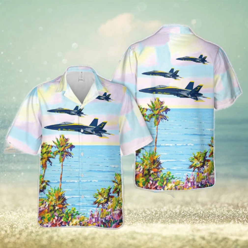 US Navy Blue Angels #3 FA 18C Hawaiian Shirt Print Ideas Gift Mens - Limotees