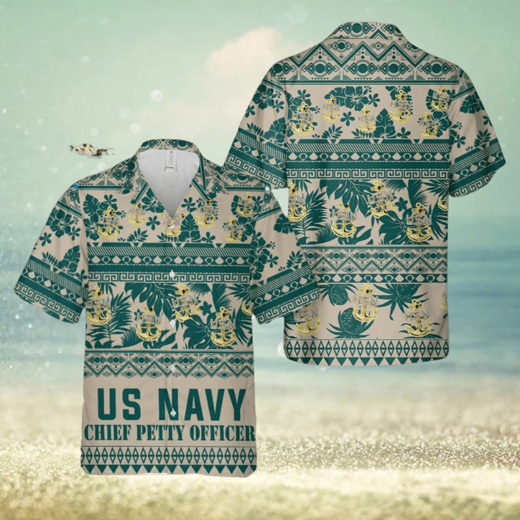 US Navy Chief Anchor Hawaiian Shirt Print Ideas Gift Mens - Limotees