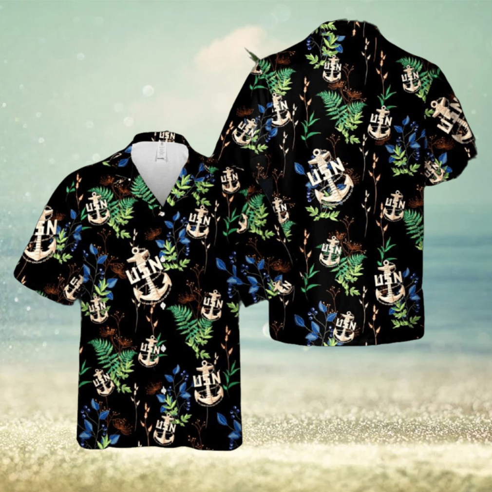 US Navy Chief BackBone Anchor Hawaiian Shirt Print Ideas Gift Mens - Limotees