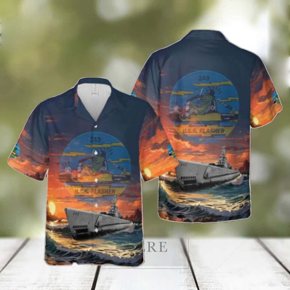 US Navy USS Flasher Gato Class Submarine In Hawaiian Shirt Special Gift For Men And Women - Limotees