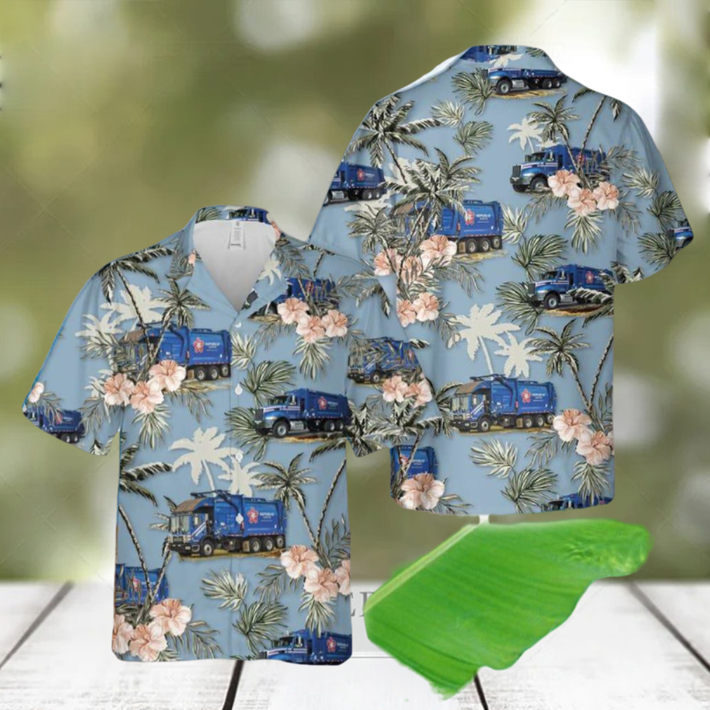 US Waste Collector Garbage Trucks 2 Hawaiian Shirt - Limotees