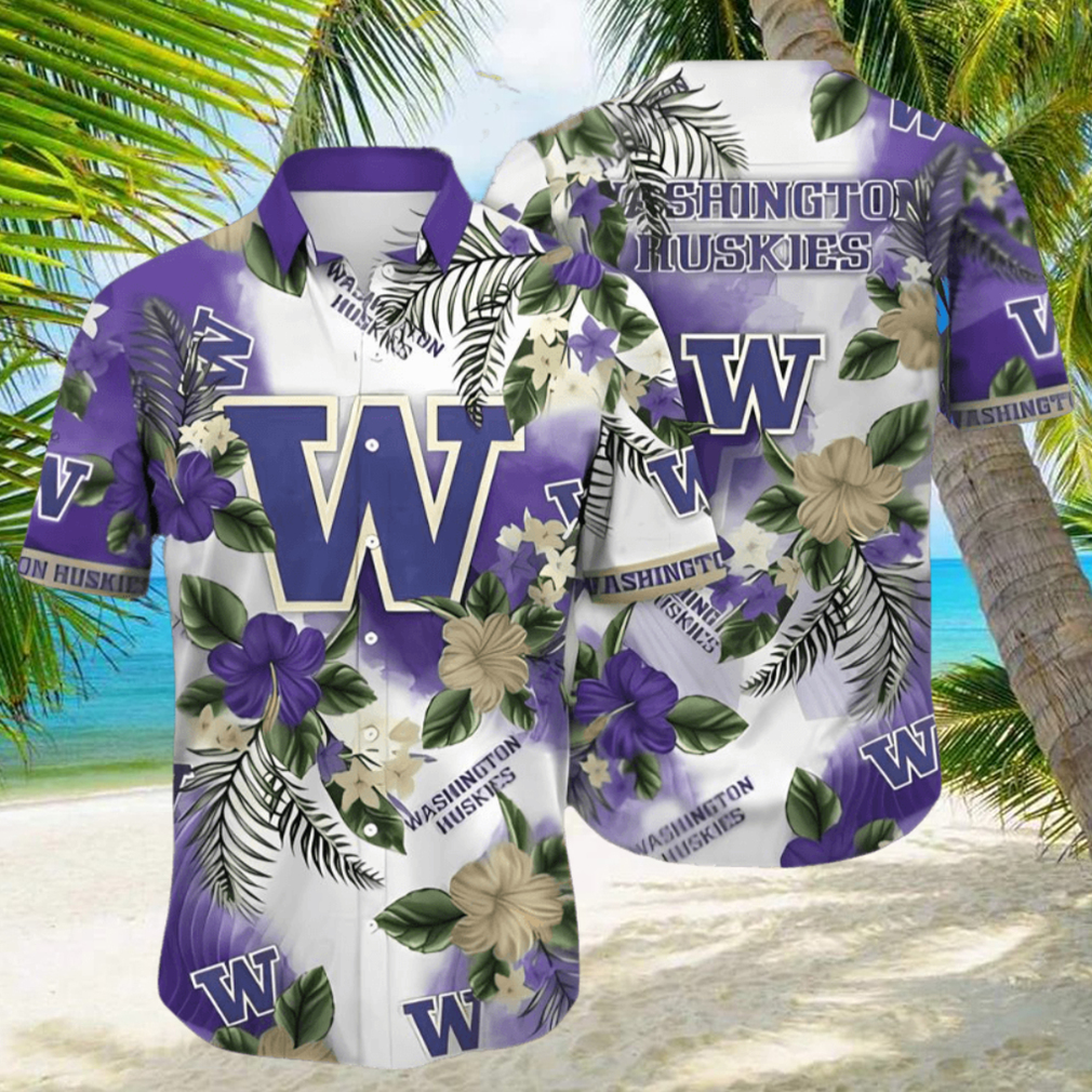 Washington Huskies NCAA Hawaiian Shirt Sun Showerstime Aloha Shirt - Limotees