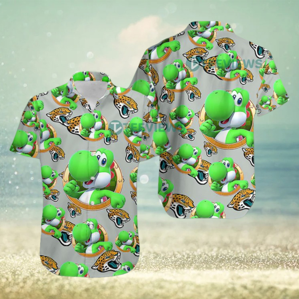 Yoshi Mario Jacksonville Jaguars Grey Metal Hawaiian Shirt - Limotees