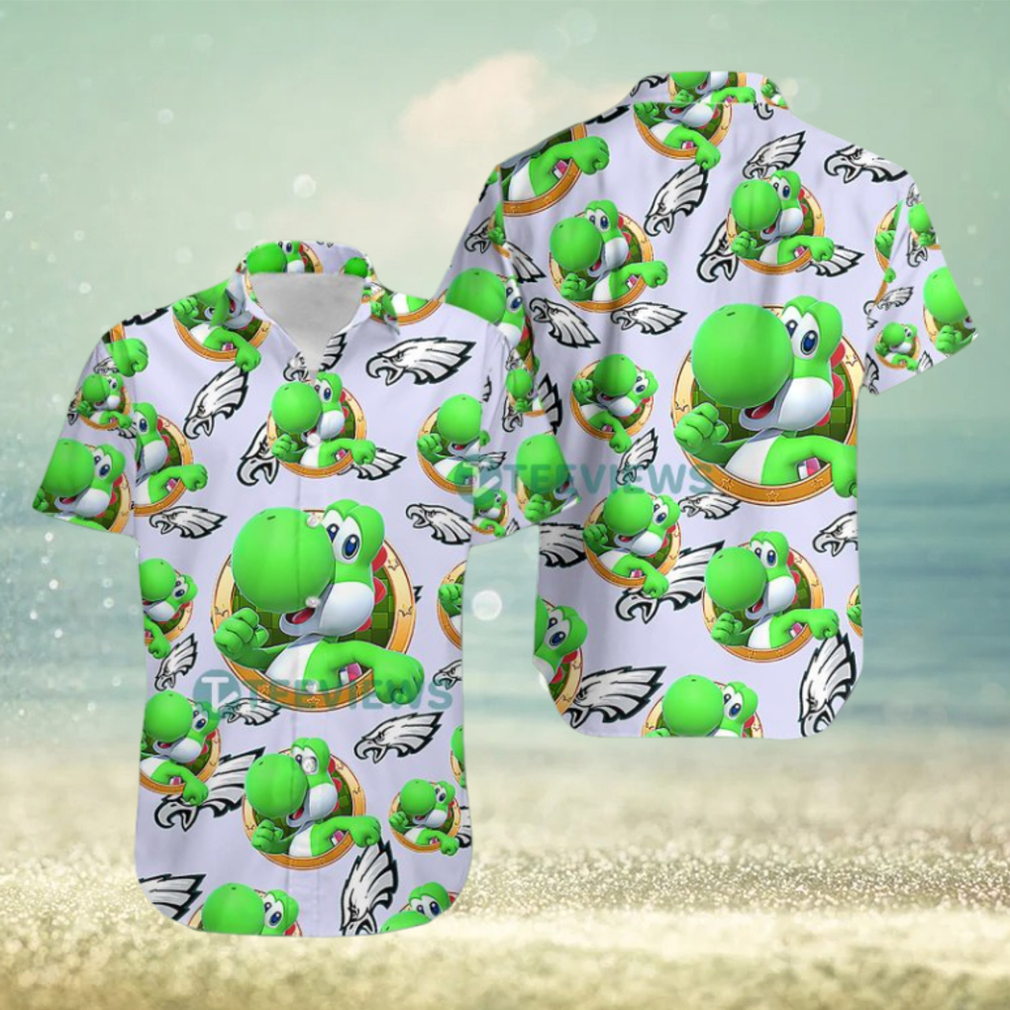 Yoshi Mario Philadelphia Eagles Light Purple Classy Hawaiian Shirts - Limotees