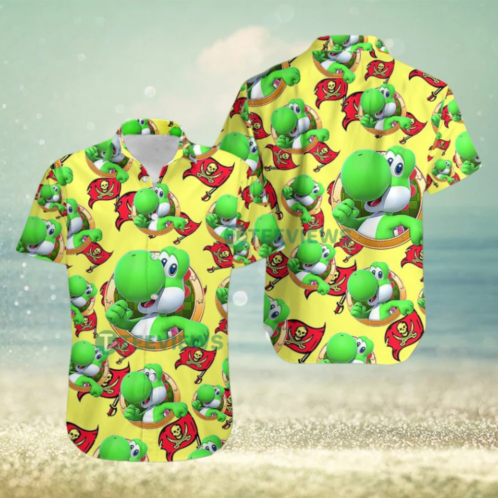 Yoshi Mario Tampa Bay Buccaneers Yellow Quality Hawaiian Shirts - Limotees