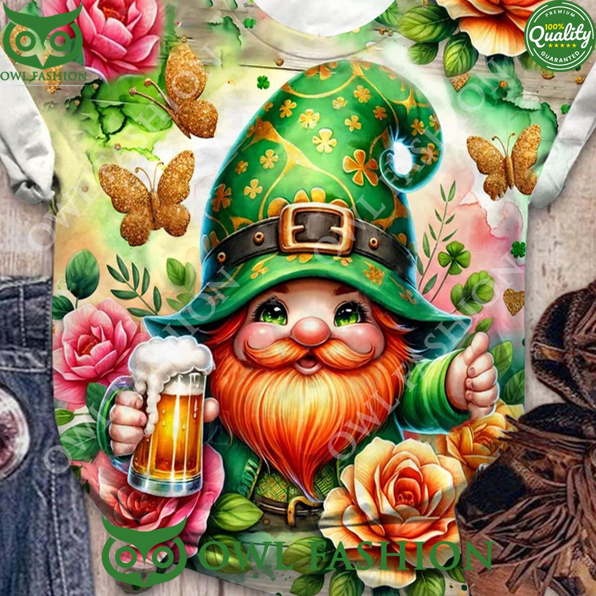 Flower Shamrock Gnome St Patricks t shirt