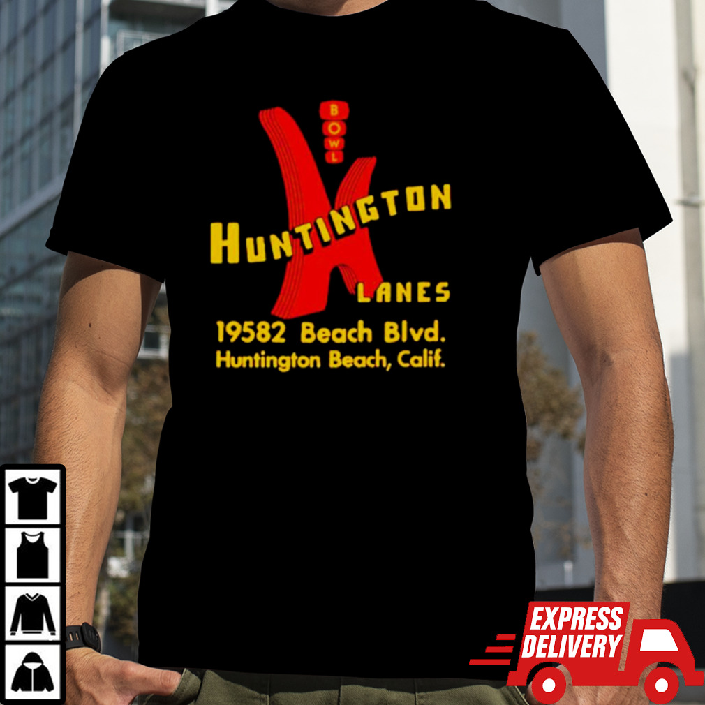 Huntington Lanes Huntington Beach CA Vintage Bowling Alley shirt