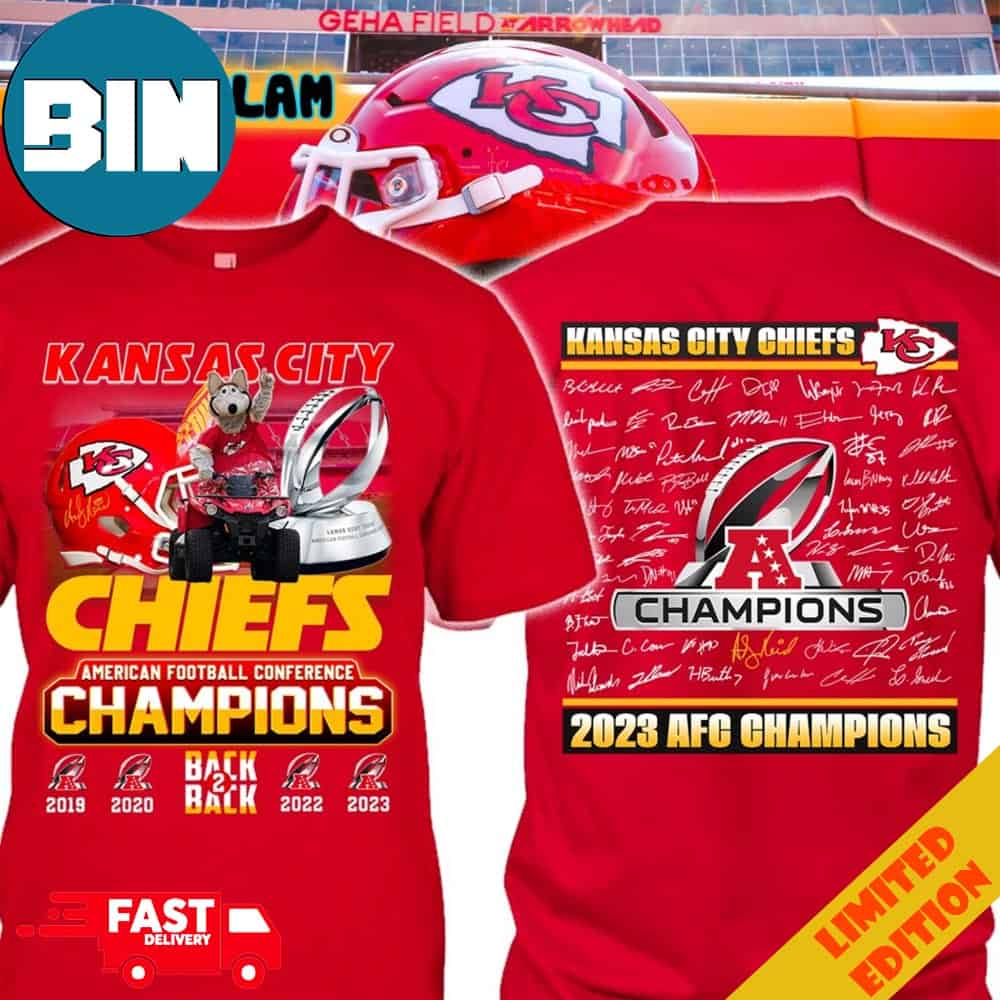 Kansas City Chiefs AFC Champions 2023-2024 American Football Connference Super Bowl LVIII Las Vegas All Over Print Two Sides T-Shirt