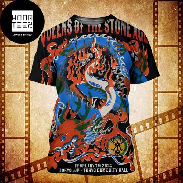 Queens Of The Stone Age Tour Feb 07 2024 Tokyo Japan Tokyo Dome City Hall Fan Gifts All Over Print Shirt