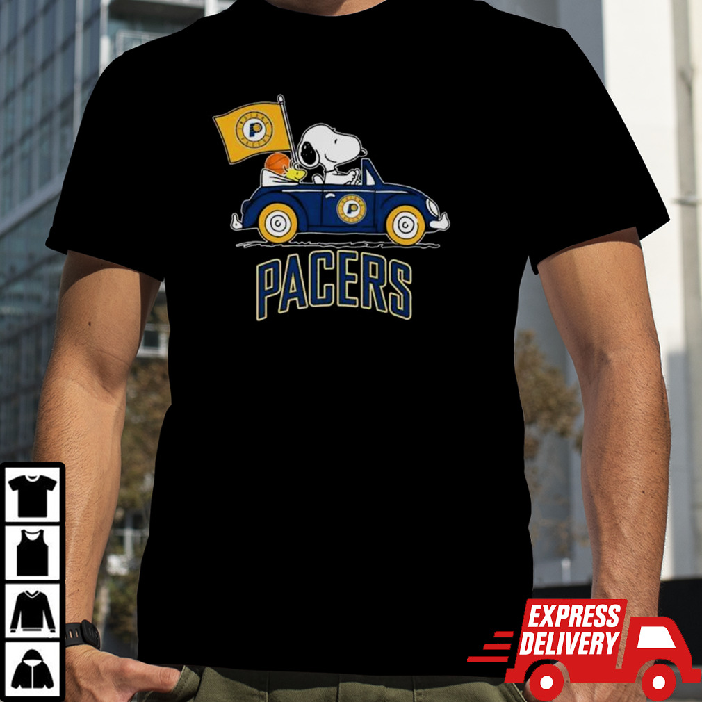 Snoopy And Woodstock Driving Car Indiana Pacers Shirt