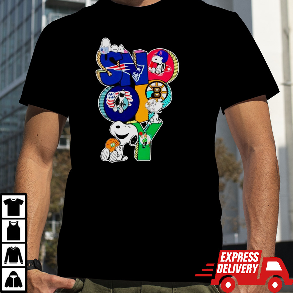 Snoopy Boston sports team logo shirt