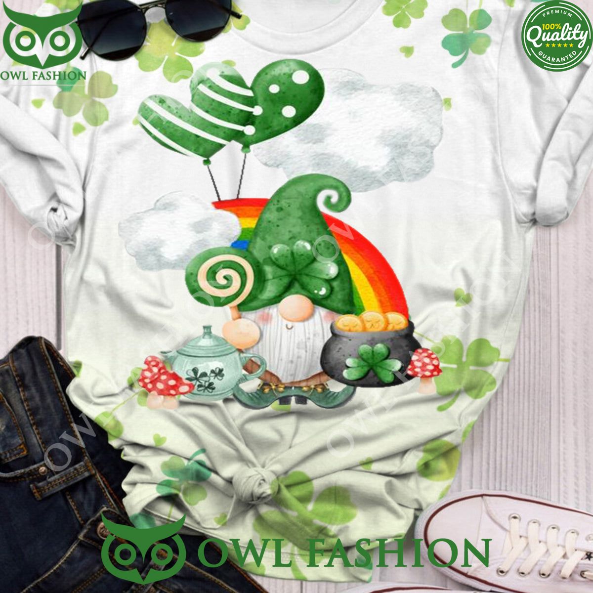 St. Patrick Balloon Gnome t shirt