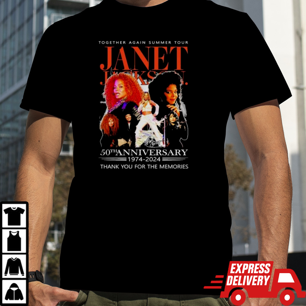 The Janet Jackson Together Again Summer Tour 50th Anniversary 1974 2024 Thank You For The Memories Signatures Shirt