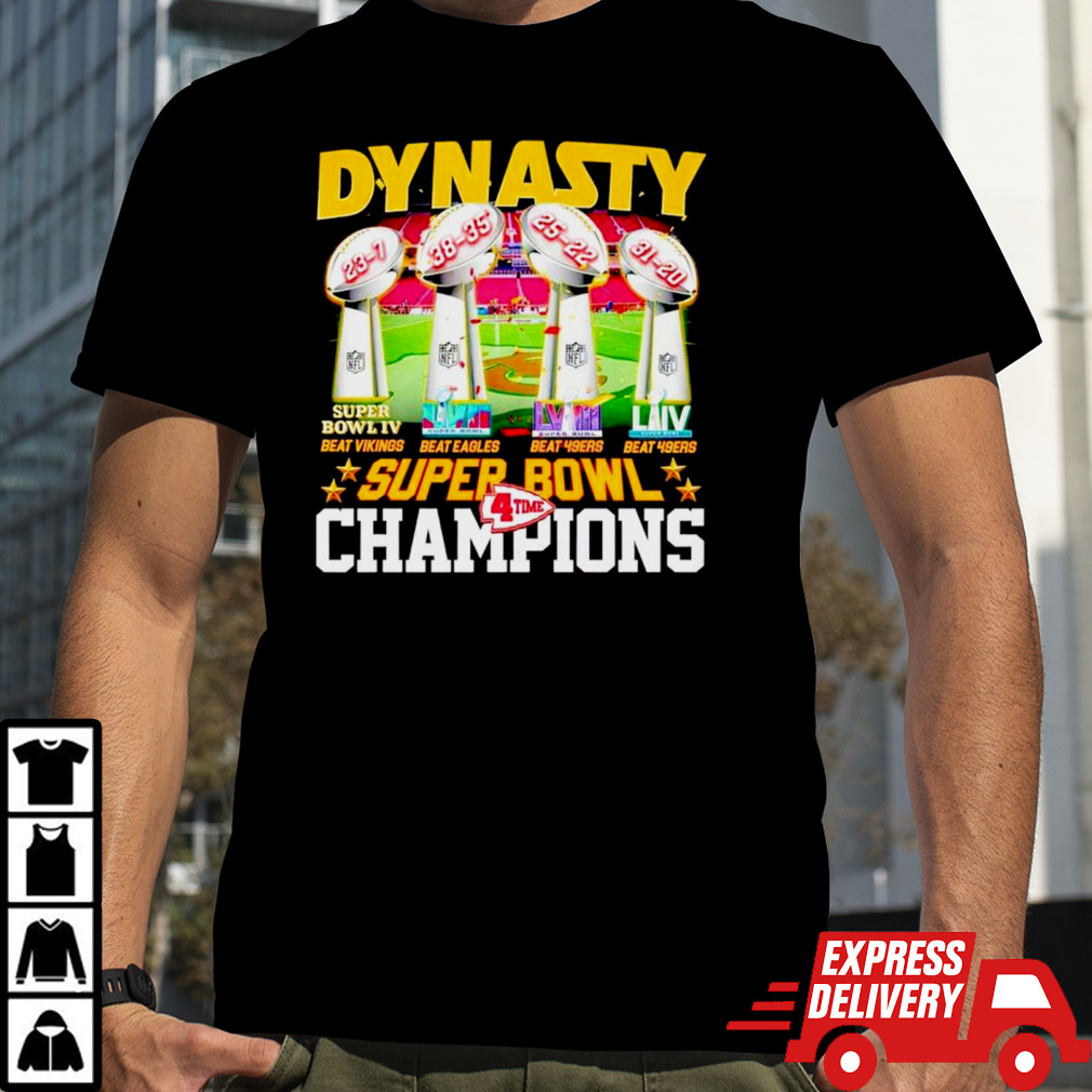 Trophies Dynasty Super Bowl Champions 4 time shirt