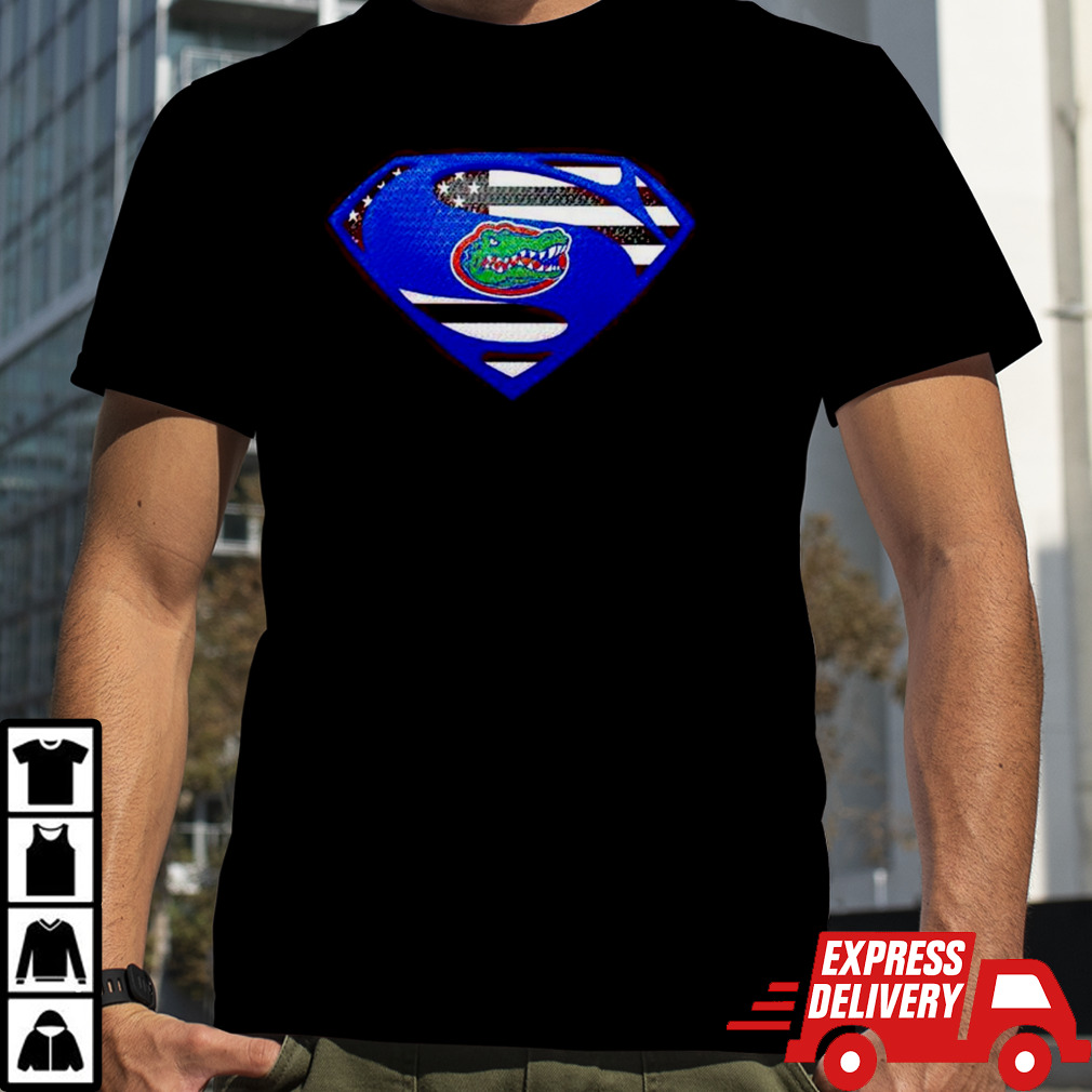 USA Flag Inside Florida Gators Superman shirt