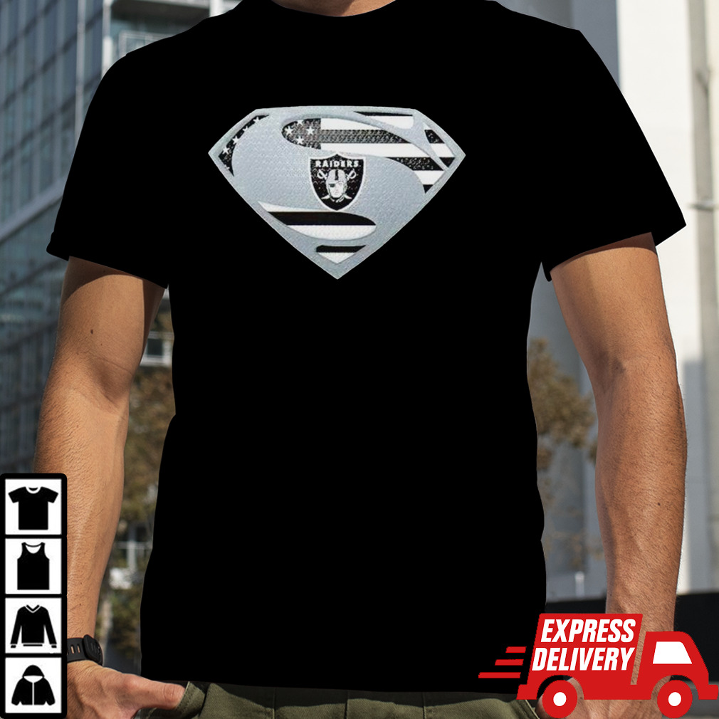 USA Flag Inside Las Vegas Raiders Superman shirt