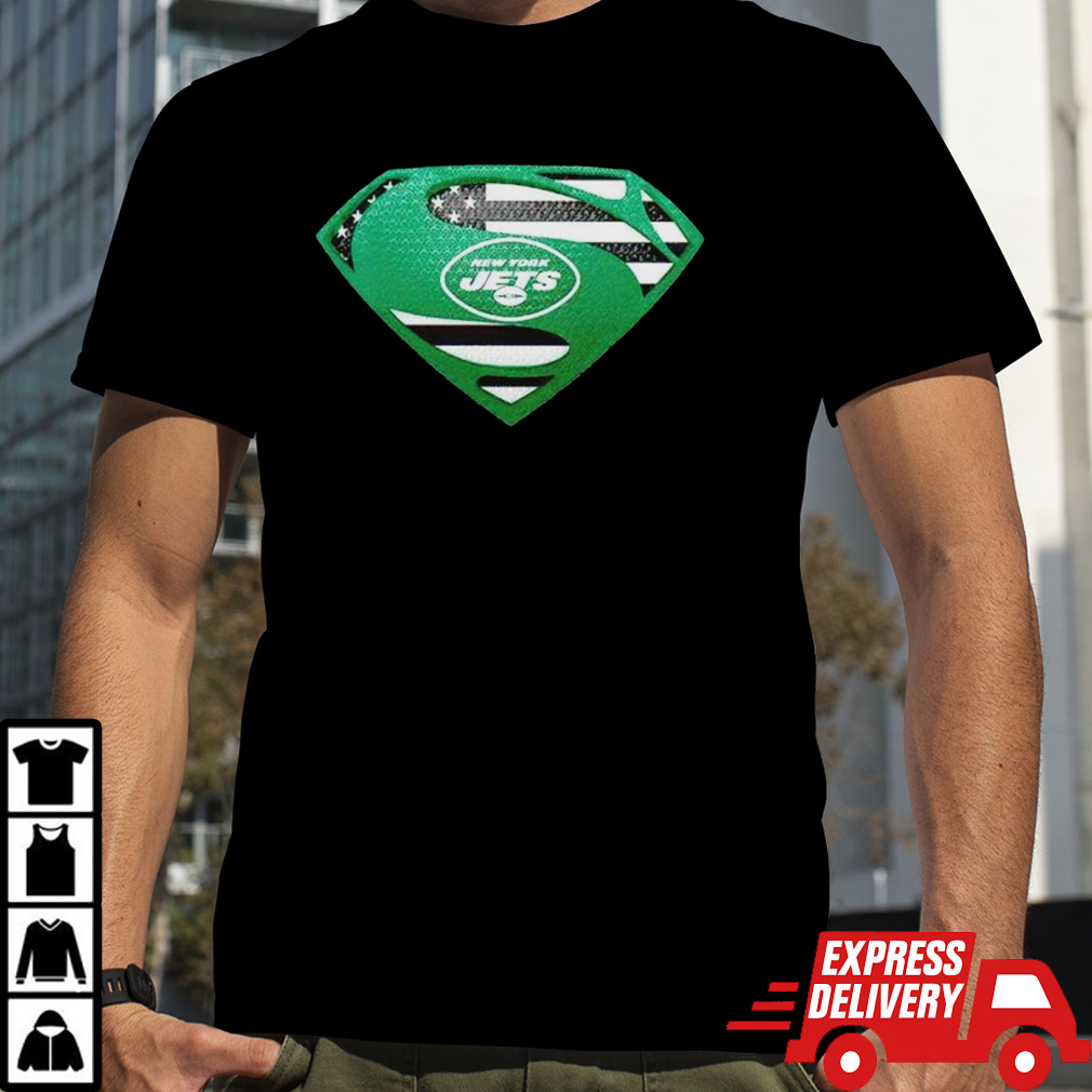 USA Flag Inside New York Jets Superman shirt