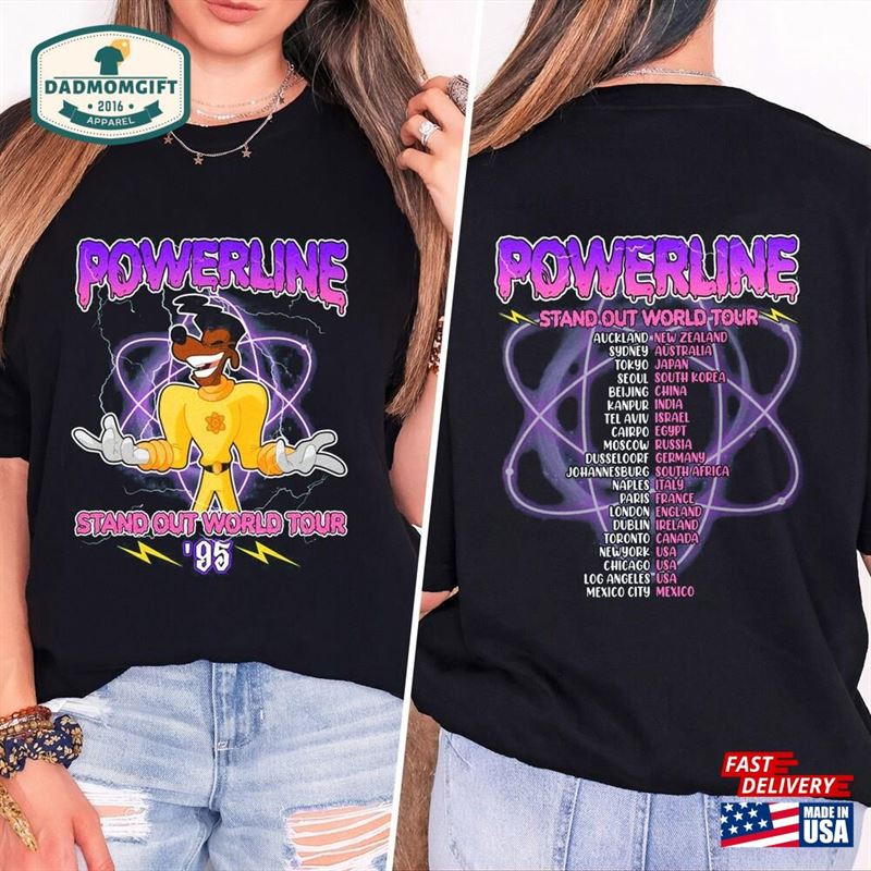 A Singer Characters Group Shirt Powerline Logo Portrait Matching World Tour Tee Classic Unisex