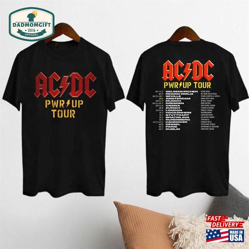 Acdc Rock Band Shirt Pwr Up Tour 2024 T-Shirt Hoodie