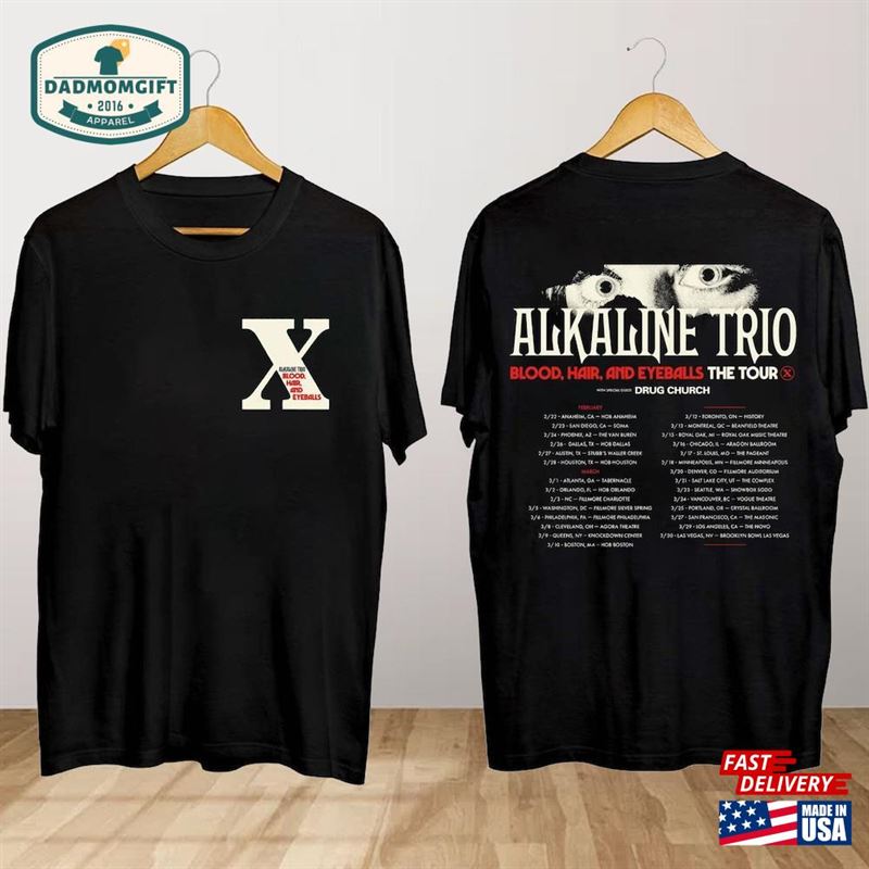 Alkaline Trio Blood Hair And Eyeballs 2024 Shirt Concert Tour Unisex T-Shirt