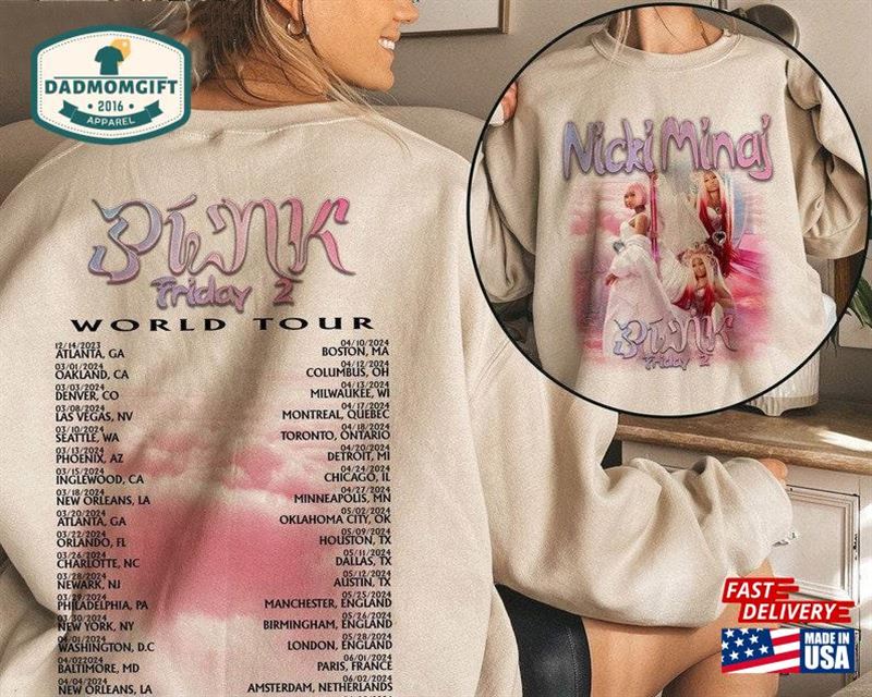 Awesome Nicki Minaj World Tour 2024 Sweatshirt Shirt Long Sleeve Unisex Hoodie