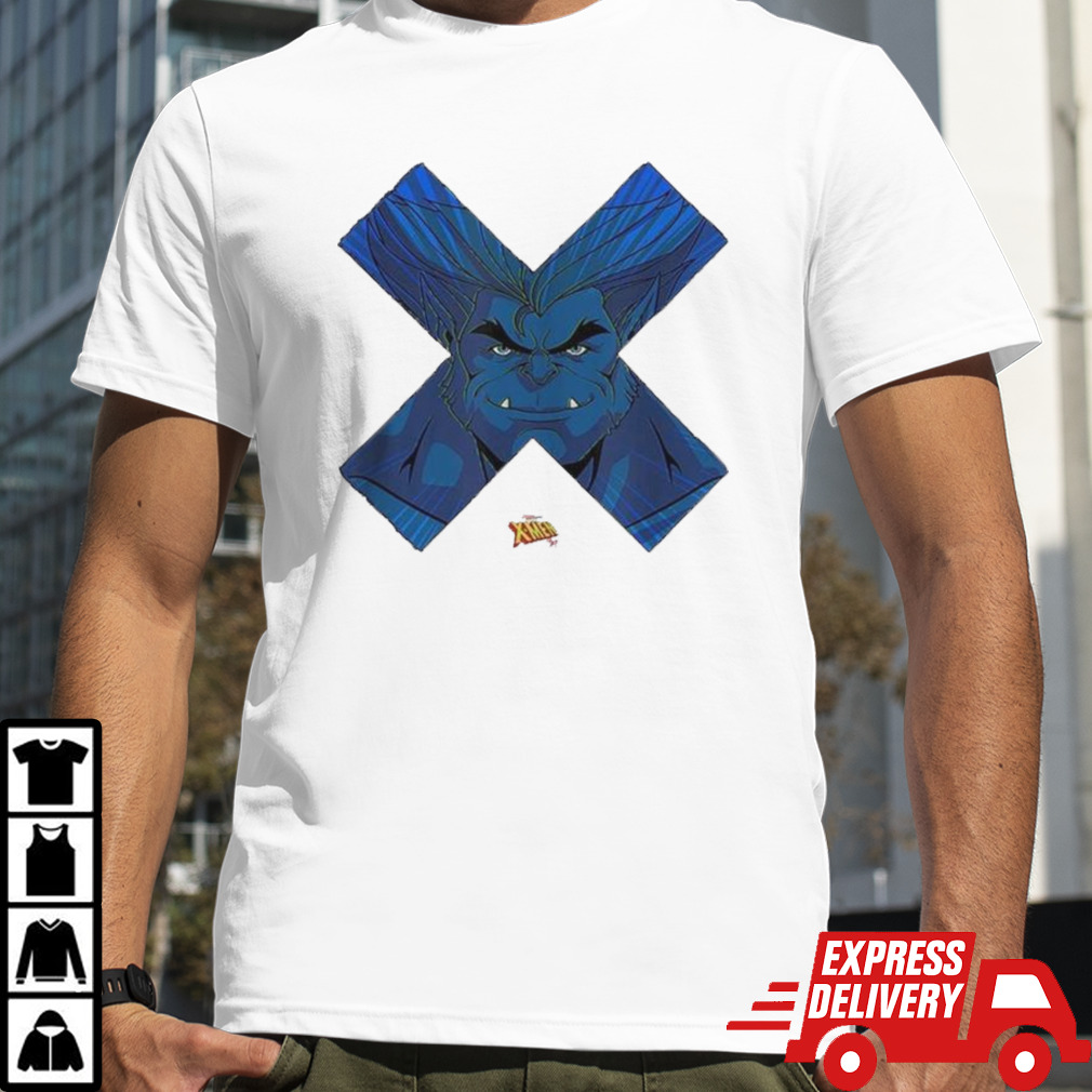 Beast X-men 97 Promotional Art X Logo T-shirt