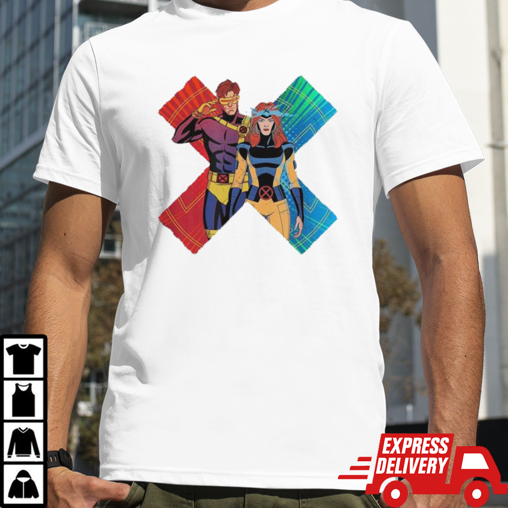 Cyclops And Jean Grey X-men 97 Promotional Art X Logo T-shirt