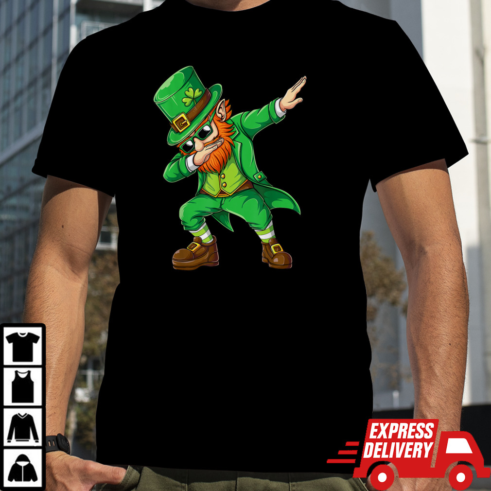 Dabbing Leprechaun Funny Gifts Men Kids Boys St Patricks Day T-Shirt