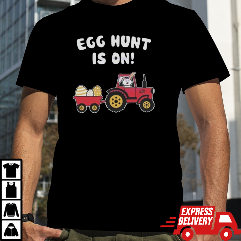 Egg Hunt Is On Easter Bunny Riding Tractor T-shirt