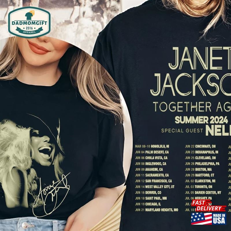 Janet Jackson Tour 2024 Shirt Together Again Double Side Fan Gifts Unisex Hoodie