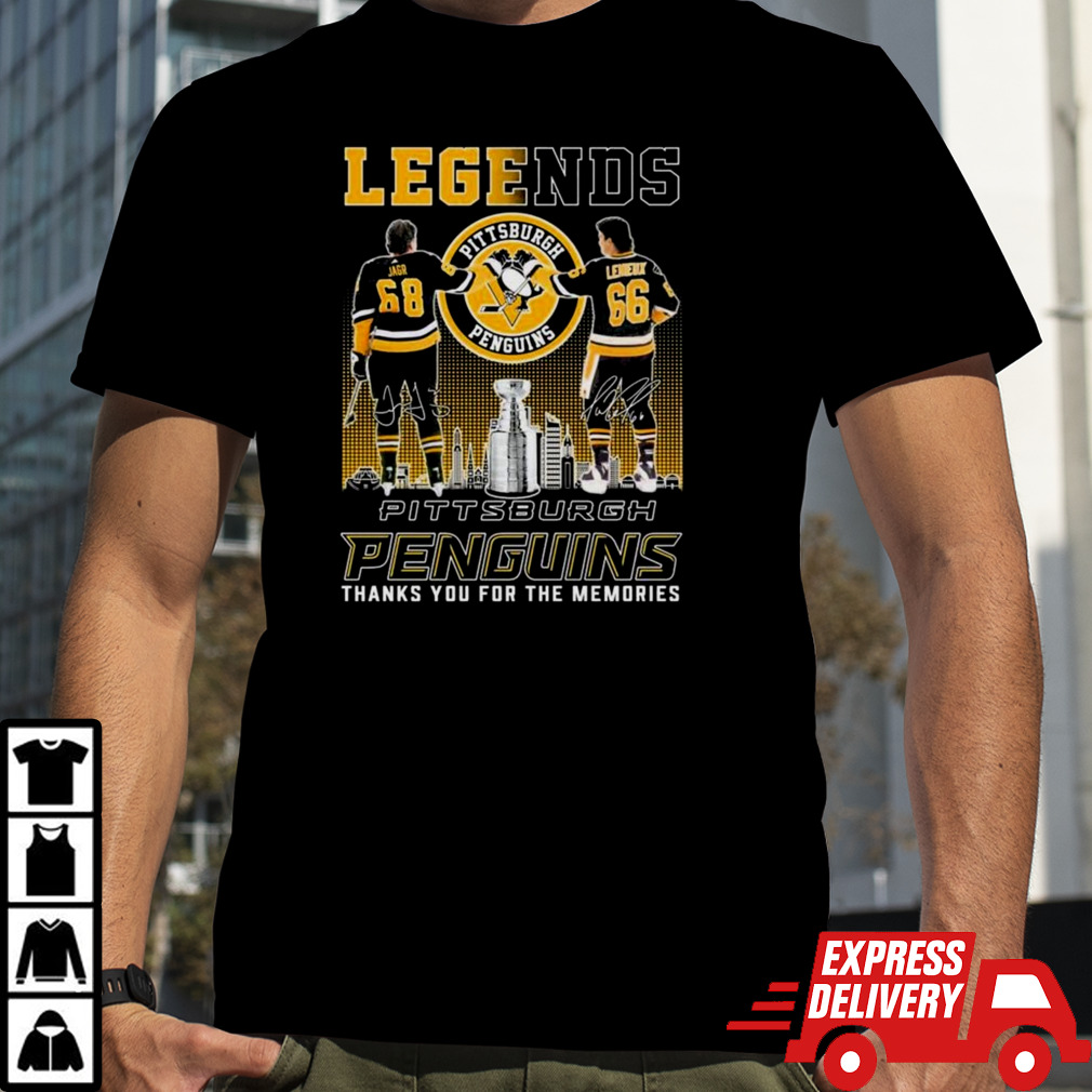 Legends Jaromir Jagr and Mario Lemieux Pittsburgh Penguins thanks you for the memories shirt