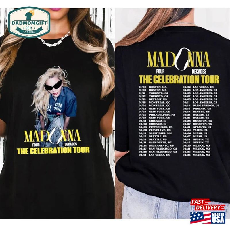 Madonna The Celebration Tour 2024 T-Shirt Vintage Shirt Fan Gifts Unisex Hoodie