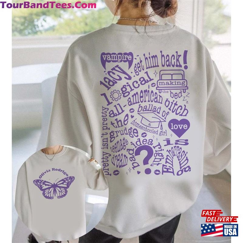 Olivia Rodrigo Guts Tour 2024 Sweatshirt Gift For Her Shirt Album Tracklist Tee T-Shirt Unisex - TourBandTees