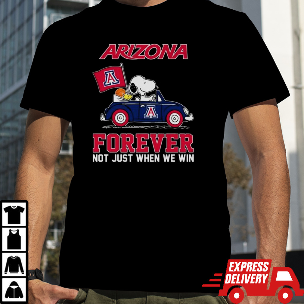 Snoopy And Woodstock Driving Car Arizona Wildcats Forever Not Just When We Win Shirt