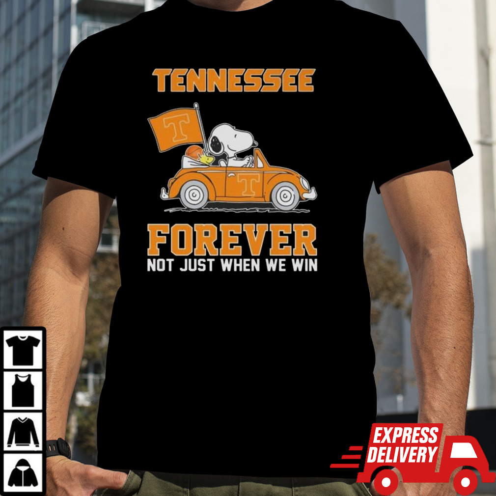 Snoopy And Woodstock Driving Car Tennessee Volunteers Forever Not Just When We Win Shirt