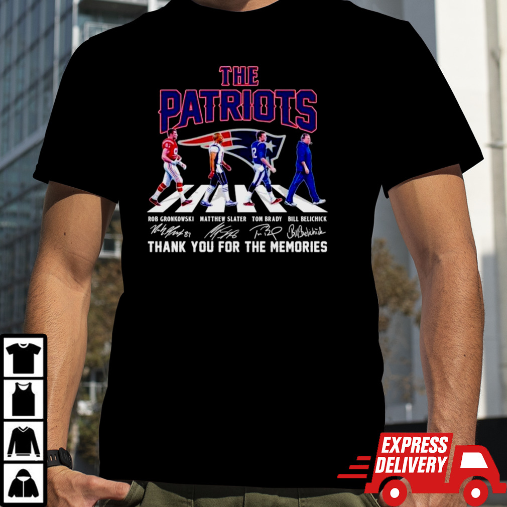 The New England Patriots thank you for the memories abbey road signatures shirt