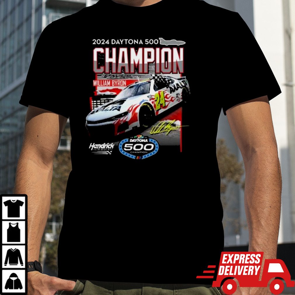 William Byron #24 2024 Daytona 500 Champion Winner 1- Spot Signature T-shirt